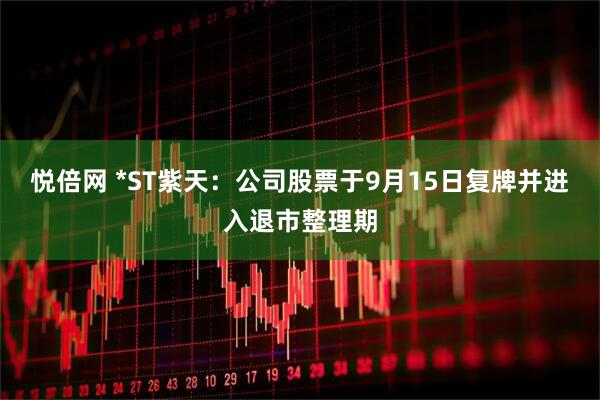 悦倍网 *ST紫天：公司股票于9月15日复牌并进入退市整理期