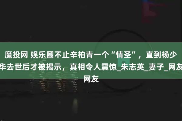 魔投网 娱乐圈不止辛柏青一个“情圣”，直到杨少华去世后才被揭示，真相令人震惊_朱志英_妻子_网友